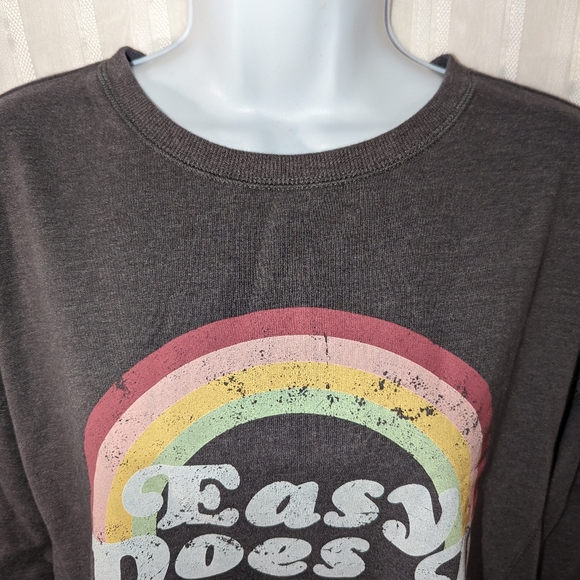 WILDFOX Sweatshirt Gray "Easy Does It" Super Soft Size Medium Barbiecore - Picture 14 of 14